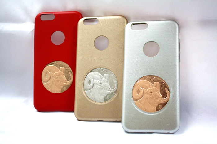 【正】上币羊年生肖苹果iphone6纯银镀白金玫瑰金软皮手机护套