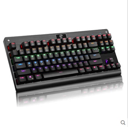 E元素Z-7787键机械键盘全键无冲游戏键盘全金属七彩背光机械键盘