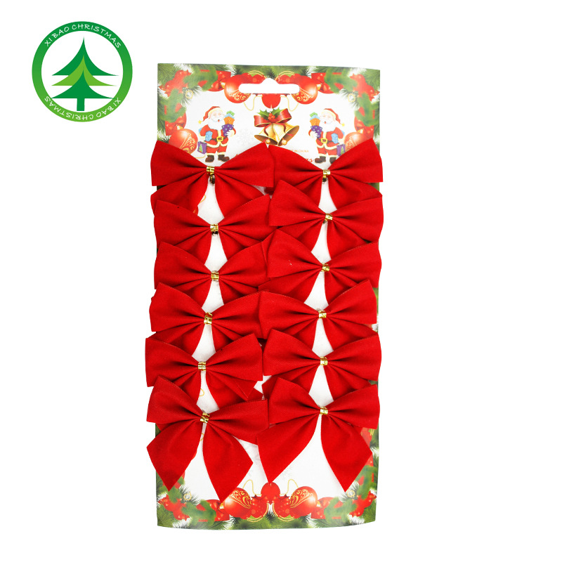 禧宝圣诞节小蝴蝶结装饰挂件 装饰礼物义乌出口工艺 场景装饰布置