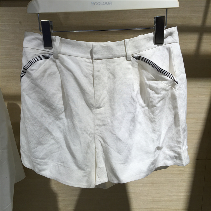 魅力三彩S520331K40专柜正品2015夏新款撞色显瘦百搭短裤 S520331