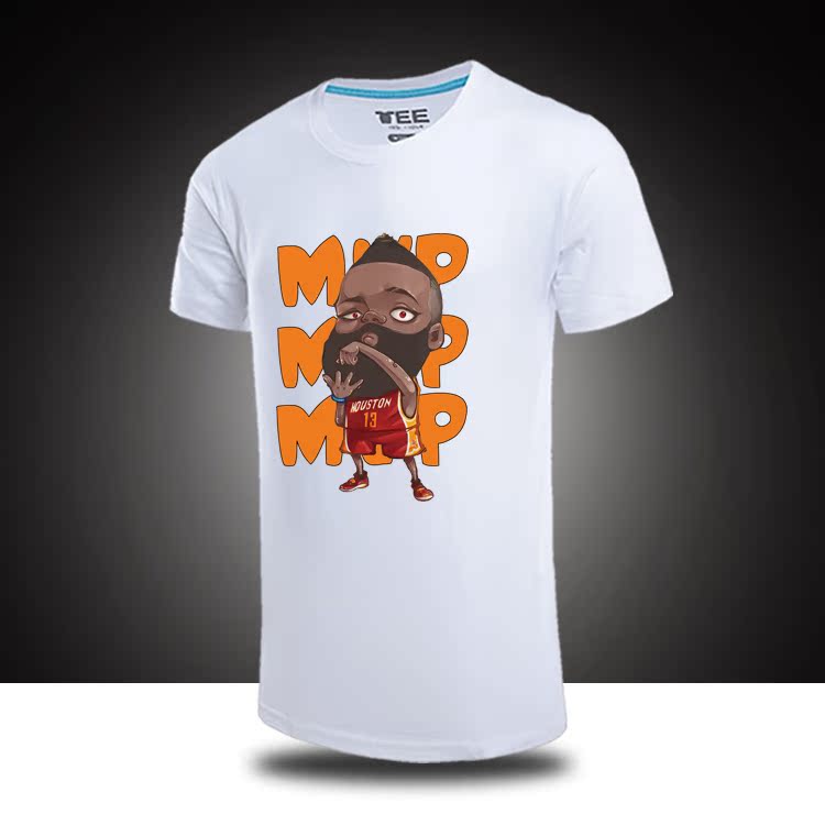 悦心情2015夏季男女装短袖篮球运动T恤火箭M哈登纯棉短袖T恤