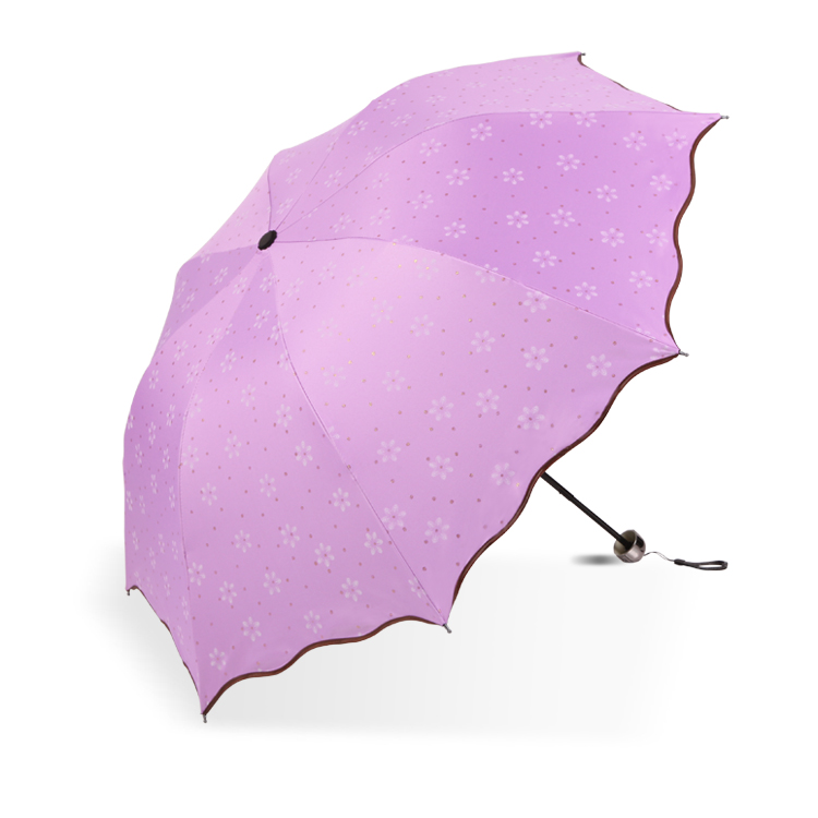 超轻小黑胶防晒防紫外线创意晴雨伞女两用三折叠遮阳伞太阳伞v