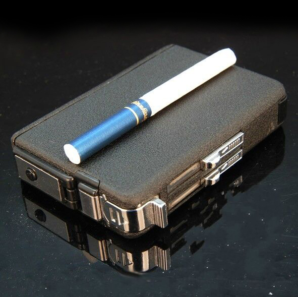 爱尔凯自动烟盒烟具 10支装 防风带打火机 创意 磨砂香/烟盒 包邮