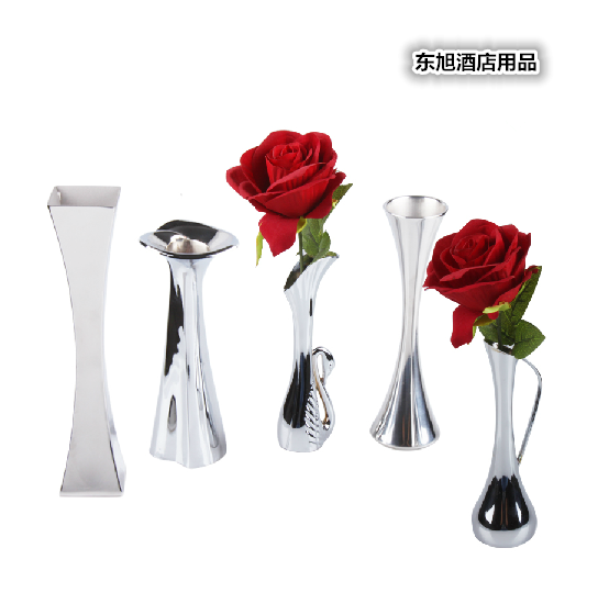 不锈钢花瓶 时尚现代插花器 个性婚庆花瓶摆件 餐桌小花瓶