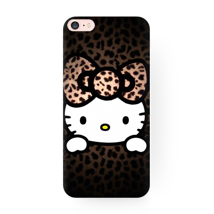 超萌Kitty猫iphone7 6S手机壳硅苹果6plus手机套豹纹凯蒂猫全包壳