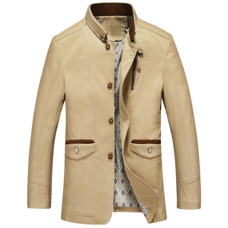 2015新款秋季男士短款立领夹克 商务休闲中年茄克衫修身男装外套