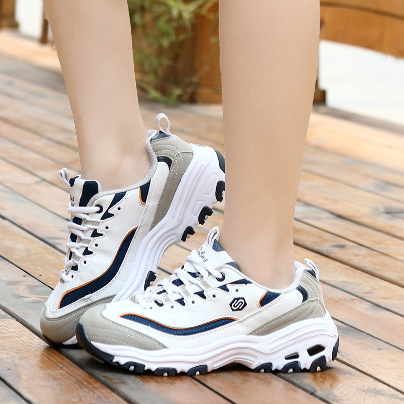 2015新款真皮韩版运动鞋气垫休闲跑步鞋学生舒适慢跑鞋平底单鞋女