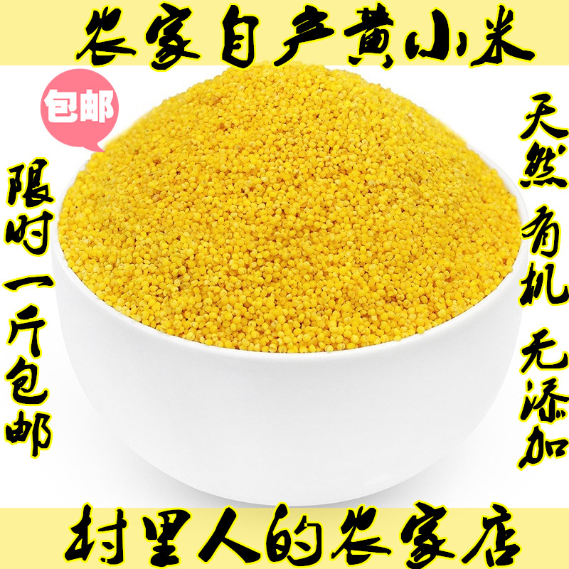 黄小米2015新米 农家自产五谷杂粮食小米粥月子米小黄米500g