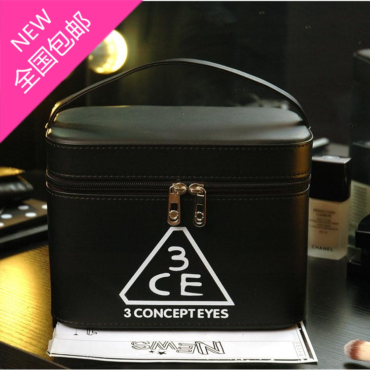 爆款韩版3ce化妆包 大容量化妆品收纳箱防水化妆箱 3ce化妆箱包邮