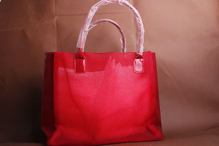 ！雅诗兰黛大红色纱大包+化妆包两件套 专柜正品夏日沙滩包洗漱包