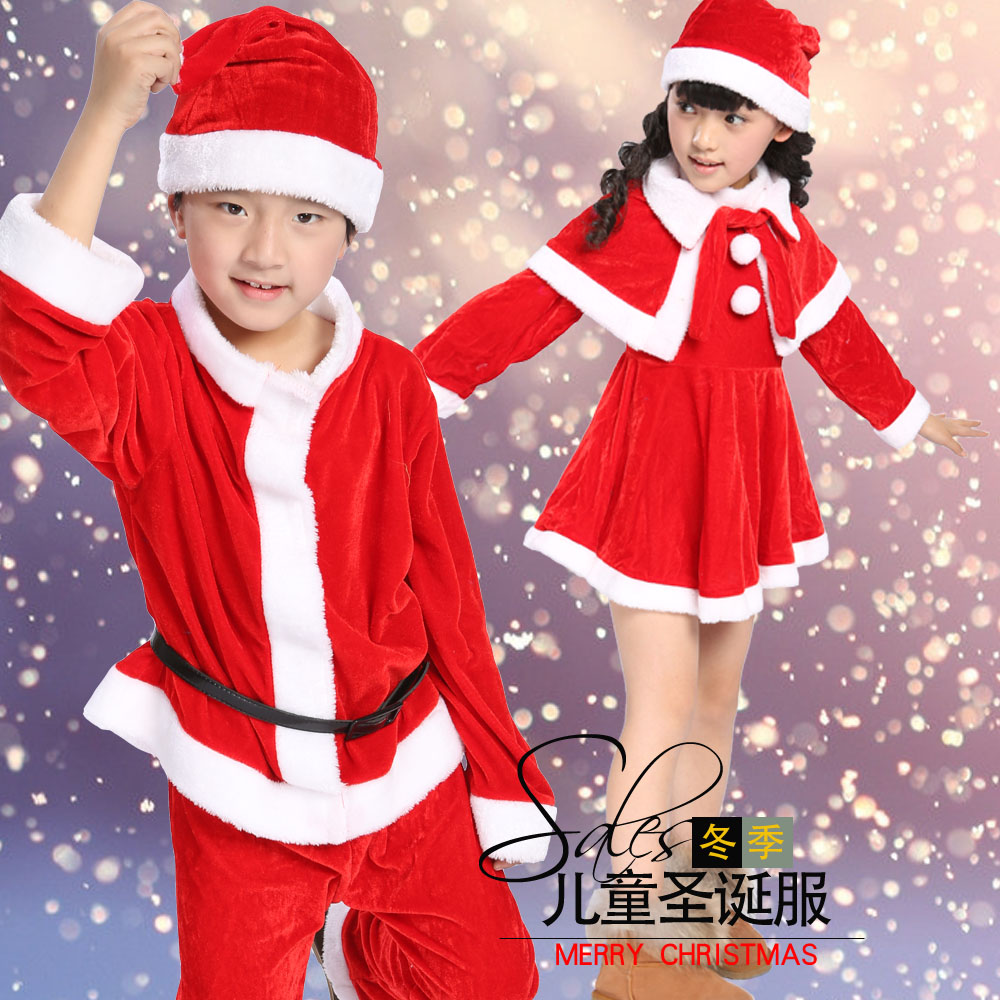 儿童圣诞节服装 男女童圣诞服饰 圣诞老人装扮服童装圣诞服促销