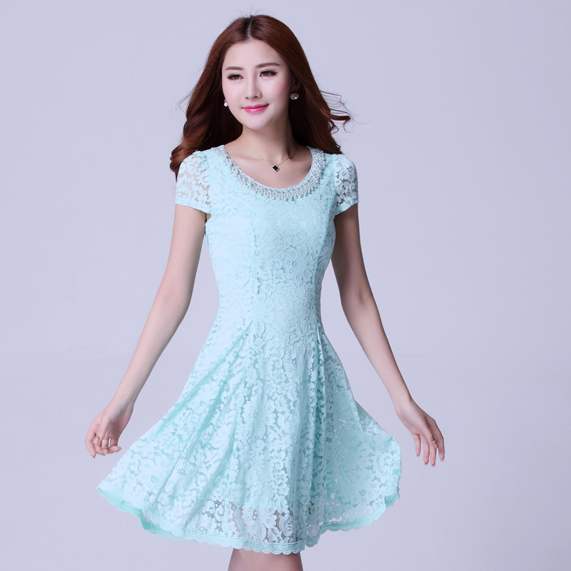 2015新款夏装韩版大码女装气质修身显瘦裙子短袖包臀雪纺连衣裙潮