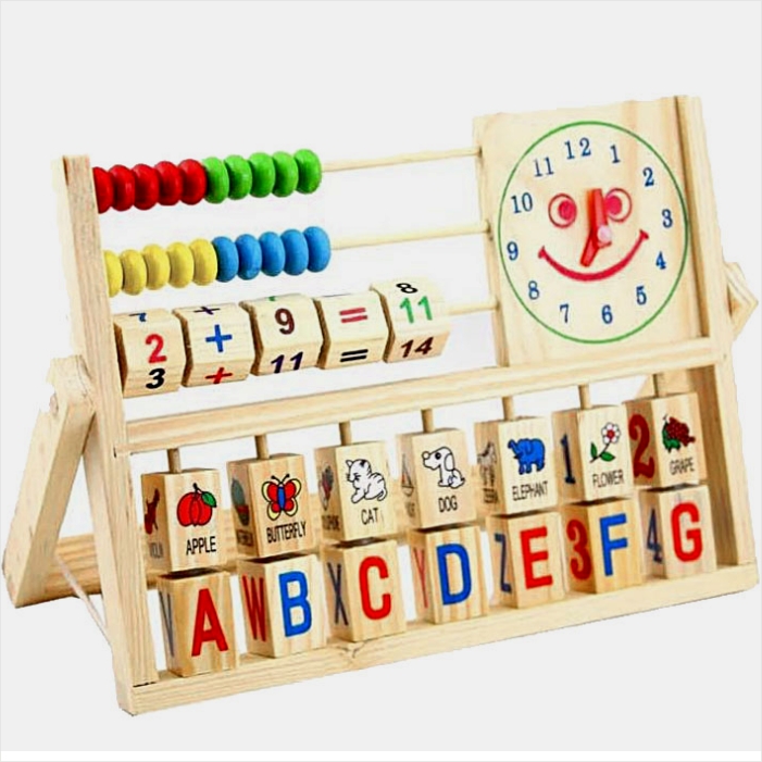 启蒙玩具 木质多功能翻牌儿童计算架数学教具加减法 小学生计数器