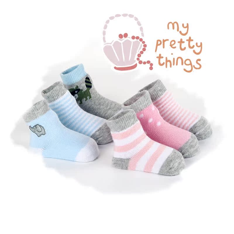 新生儿袜子纯棉薄款夏季松口0-3-6-12个月男女短袜宝宝春秋婴儿袜