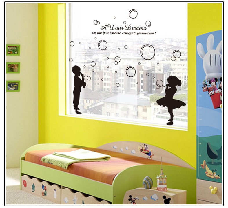 特价 可移除墙贴 儿童房装饰墙贴纸 卡通墙贴 泡泡童年