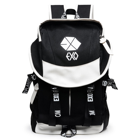 新款exo2015学院风韩版帆布双肩包背包男包女包学生书包包邮