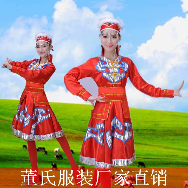 董氏服装新款蒙古族服装筷子舞服蒙古族舞蹈演出服女少数民族服装