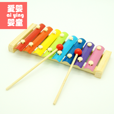 木制手敲普通八音琴 早教益智玩具 宝宝音乐启蒙玩具 木制敲琴