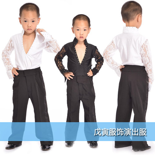 新款儿童拉丁舞服装男童少儿表演长袖长裤舞蹈练功服演出套装爆款