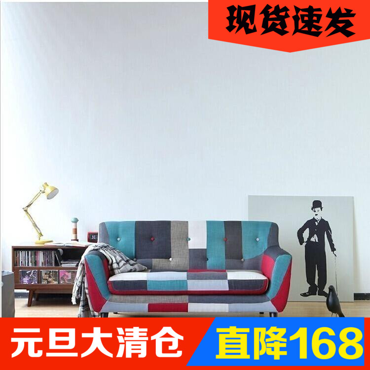 新款日式小户型时尚创意个性沙发单人双人三人位彩色布艺组合沙发