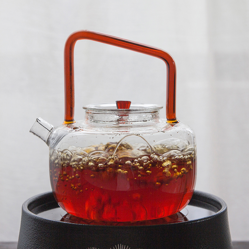 耐热玻璃高温提梁壶 电陶炉专用煮茶烧水玻璃壶 养生煮茶壶
