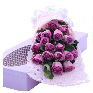 鲜花速递礼盒生日鲜花快递送花配送 19朵红玫瑰礼盒