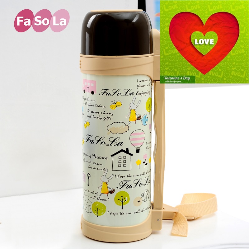 FaSoLa 日本品牌保温壶 不锈钢空内胆保温杯 儿童水壶1800ml