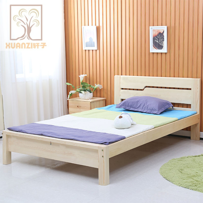 新品实木床  松木床 儿童实木床 成人床 硬板床 原木色 环保原木