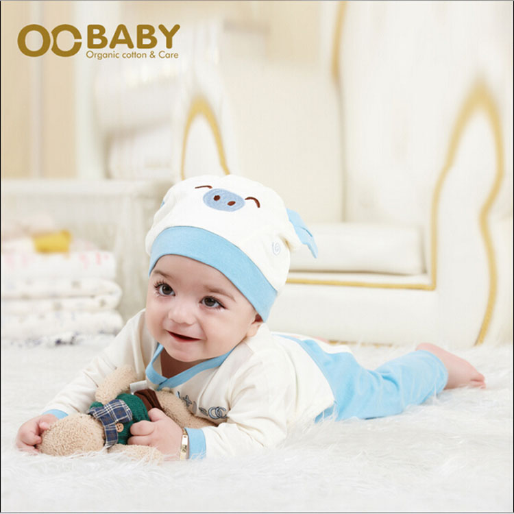 包邮OCBaby有机棉新生儿衣服春秋套装0-1婴儿3-6个月秋衣秋裤纯棉