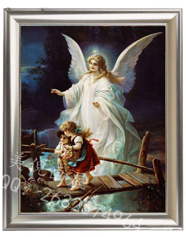集友艺术纯手绘西方宗教人物天使油画宗教耶稣圣母爱挂画装饰画