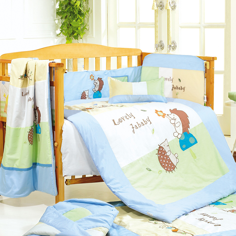 迪尼贝儿新生儿婴儿套件棉品盖被子幼儿园床上用品四件套件 秋冬