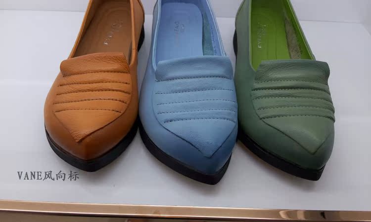 2015新款女单鞋 纯色真皮平跟新款女单 三色可选休闲款 正品包邮