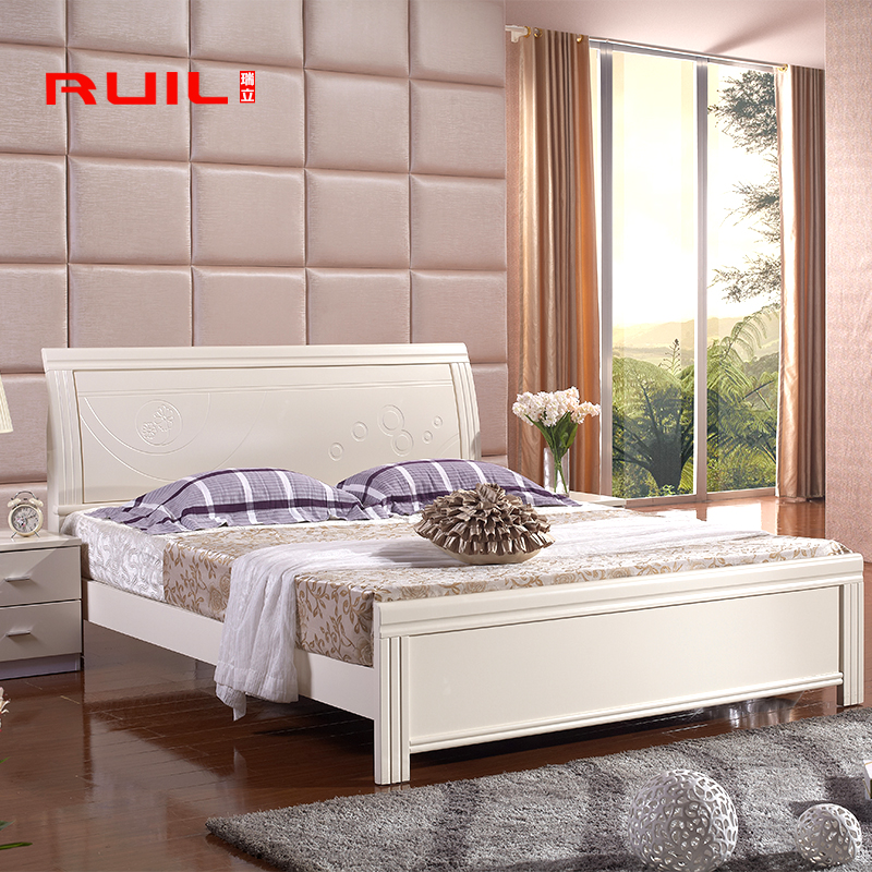 瑞立 韩式田园床 简约现代卧室家具白色双人床1.8米公主床 板式床