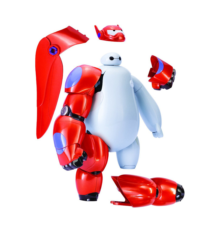 超能陆战队 大白机器人 白胖子公仔手办 盔甲变形款 组装声光玩具