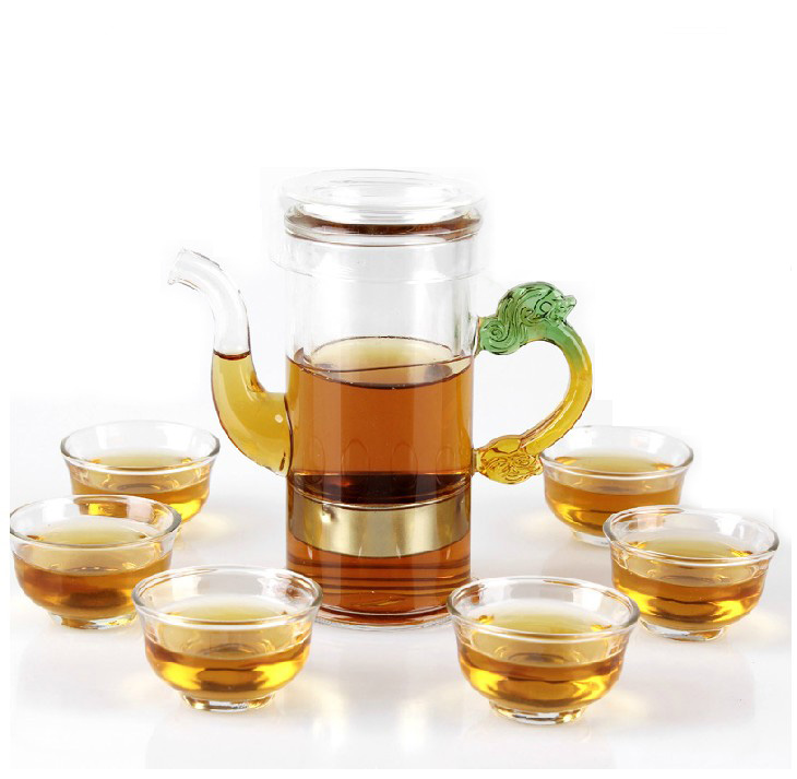 耐热玻璃茶具 可拆洗红茶茶具套装泡茶器 长嘴茶壶不锈钢滤网内胆