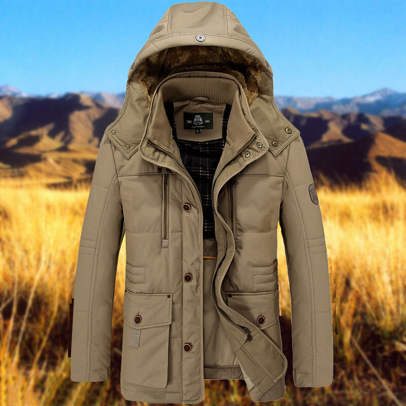 新款冬装棉衣外套加绒加厚中长款男士棉服中年大码夹克防寒保暖潮