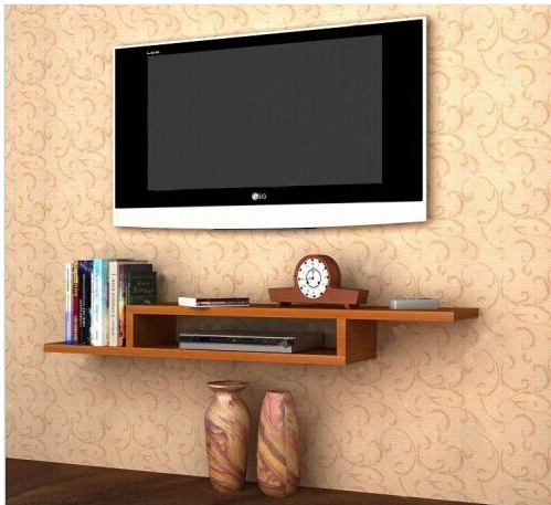 实木电视机顶盒置物架一字隔板壁挂式客厅电视机顶盒挂架创意层架