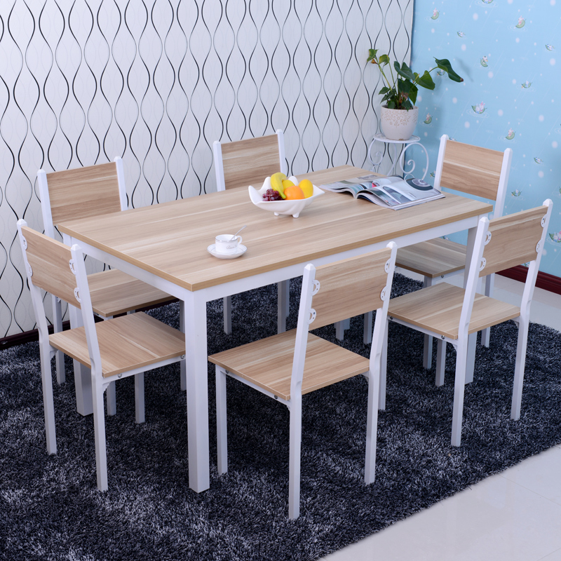 餐桌椅组合6人快餐肯德基饭店食堂饭桌长方形一桌四椅桌子