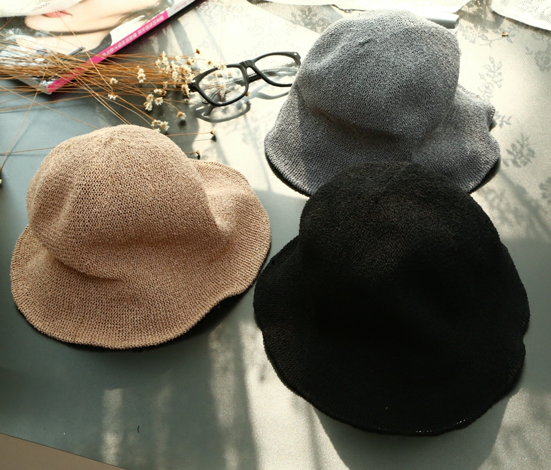 夏季基础款纯色凹造型柔软圈圈纱帽子盆帽女士小礼帽渔夫帽遮阳帽