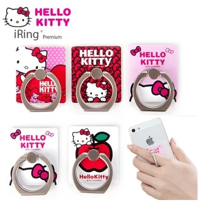 韩国hello kitty手機戒指S6苹果iphone6手机戒指环扣懒人支架plus