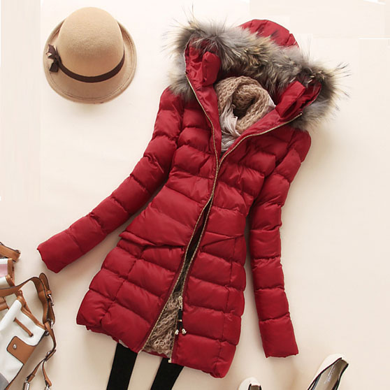 2014冬装新款 韩版修身显瘦中长羽绒服 羽绒袄 棉衣棉袄 冬天外套
