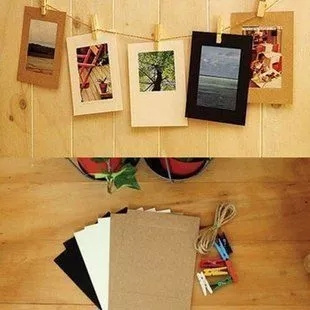 木木爱 6寸 韩式悬挂三色纸相框 DIY装饰卡纸照片墙 创意组合套餐