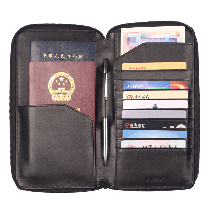真皮多功能护照包护照夹长款护照套出国旅行护照包机票夹证件包