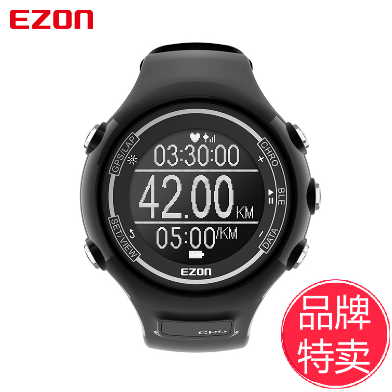 EZON宜准智能表跑步GPS心率多功能运动腕表防水超薄电子手表E1