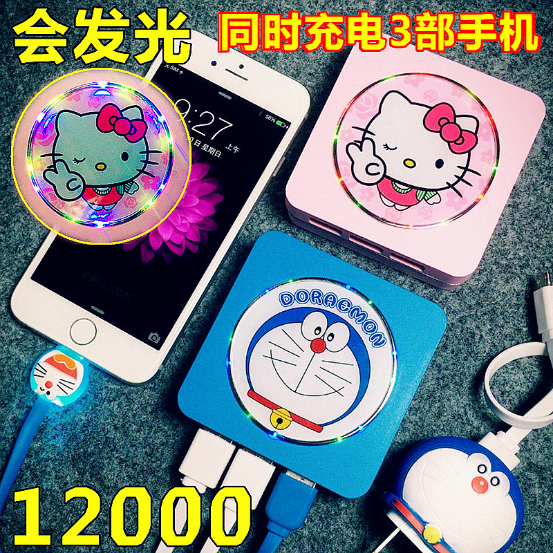 卡通哆啦A梦叮当猫充电宝Hello Kitty移动电源iPhone56s三星安卓