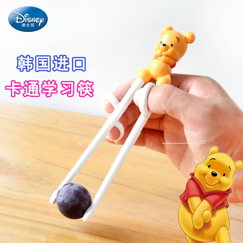 韩国进口迪士尼学习筷米奇儿童筷子宝宝训练习筷餐具企鹅促销包邮