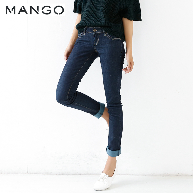 Mango芒果专柜正品 女式 时尚休闲铅笔裤女牛仔裤63328101-TS
