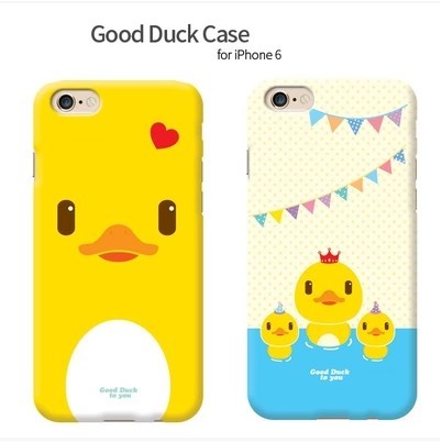 韩国正品代购iphone6 plus可爱大黄鸭超薄手机壳苹果6涂鸦保护套