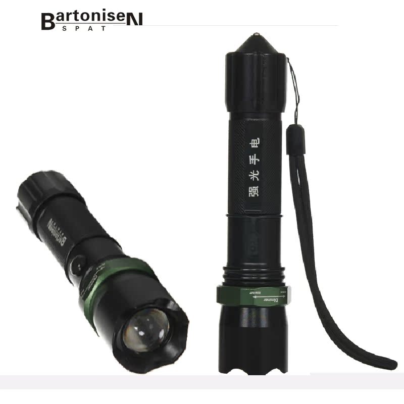 BartoniseN正品 充电多功能户外野营强光手电筒 夜骑照明防身手电
