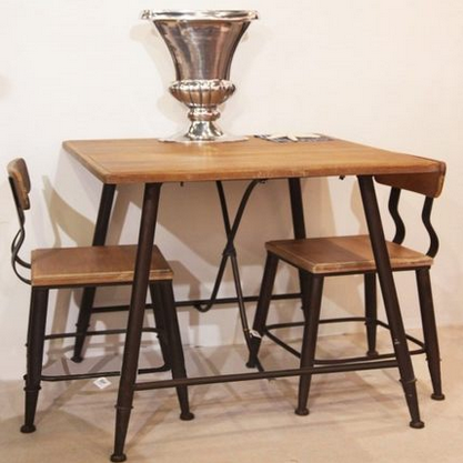 歌柏多 美式乡村铁艺做旧桌椅休闲桌椅咖啡厅桌椅餐桌餐椅套件